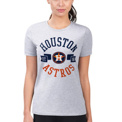 Houston Astros G-III 4Her by Carl Banks Women's Super-Slim Fit Lightweight City Graphic T-Shirt - Heather Gray T-shirts
