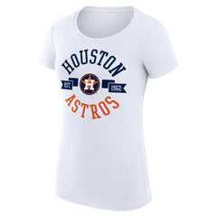 Houston Astros G-III 4Her by Carl Banks Women's Super-Slim Fit Lightweight City Graphic T-Shirt - White T-shirts