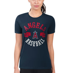 Los Angeles Angels G-III 4Her by Carl Banks Women's Super-Slim Fit Lightweight City Graphic T-Shirt - Navy T-shirts