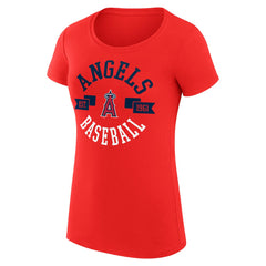 Los Angeles Angels G-III 4Her by Carl Banks Women's Super-Slim Fit Lightweight City Graphic T-Shirt - Red T-shirts