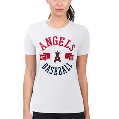Los Angeles Angels G-III 4Her by Carl Banks Women's Super-Slim Fit Lightweight City Graphic T-Shirt - White T-shirts