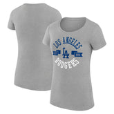 Los Angeles Dodgers G-III 4Her by Carl Banks Women's Super-Slim Fit Lightweight City Graphic T-Shirt - Heather Gray T-shirts