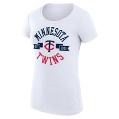 Minnesota Twins G-III 4Her by Carl Banks Women's Super-Slim Fit Lightweight City Graphic T-Shirt - White T-shirts