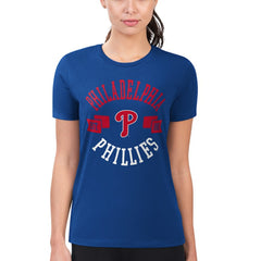 Philadelphia Phillies G-III 4Her by Carl Banks Women's Super-Slim Fit Lightweight City Graphic T-Shirt - Royal T-shirts