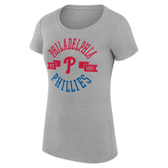 Philadelphia Phillies G-III 4Her by Carl Banks Women's Super-Slim Fit Lightweight City Graphic T-Shirt - Heather Gray T-shirts