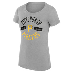 Pittsburgh Pirates G-III 4Her by Carl Banks Women's Super-Slim Fit Lightweight City Graphic T-Shirt - Heather Gray T-shirts