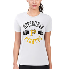 Pittsburgh Pirates G-III 4Her by Carl Banks Women's Super-Slim Fit Lightweight City Graphic T-Shirt - White T-shirts