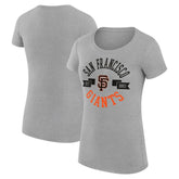 San Francisco Giants G-III 4Her by Carl Banks Women's Super-Slim Fit Lightweight City Graphic T-Shirt - Heather Gray T-shirts