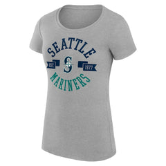 Seattle Mariners G-III 4Her by Carl Banks Women's Super-Slim Fit Lightweight City Graphic T-Shirt - Heather Gray T-shirts