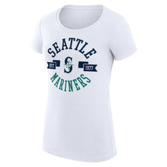 Seattle Mariners G-III 4Her by Carl Banks Women's Super-Slim Fit Lightweight City Graphic T-Shirt - White T-shirts