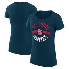 St. Louis Cardinals G-III 4Her by Carl Banks Women's Super-Slim Fit Lightweight City Graphic T-Shirt - Navy T-shirts