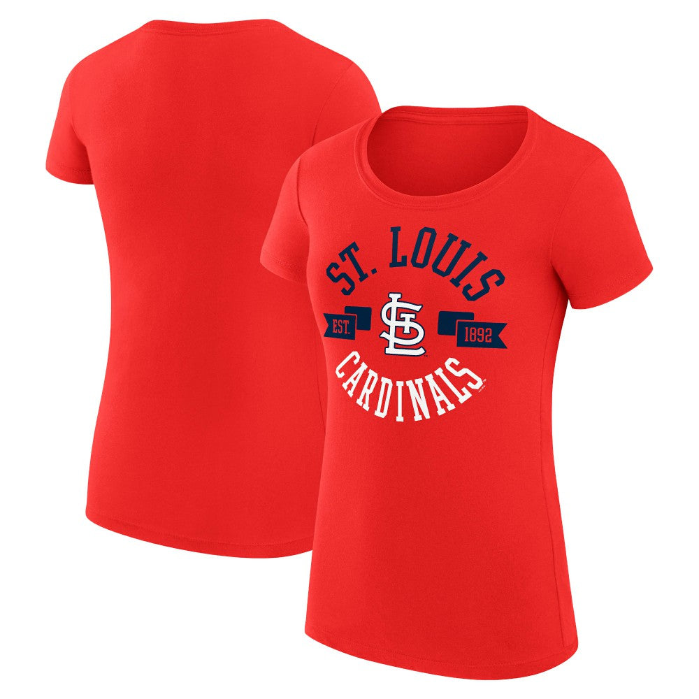 St. Louis Cardinals G-III 4Her by Carl Banks Women's Super-Slim Fit Lightweight City Graphic T-Shirt - Red T-shirts