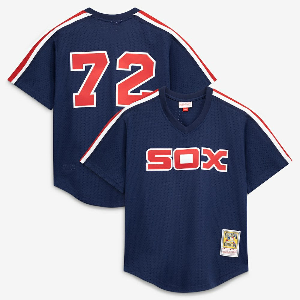 MLB Carlton Fisk Chicago White Sox Mitchell & Ness Authentic Batting Practice Jersey - Navy