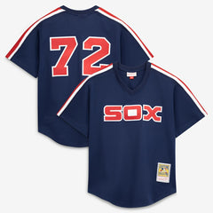 MLB Carlton Fisk Chicago White Sox Mitchell & Ness Authentic Batting Practice Jersey - Navy