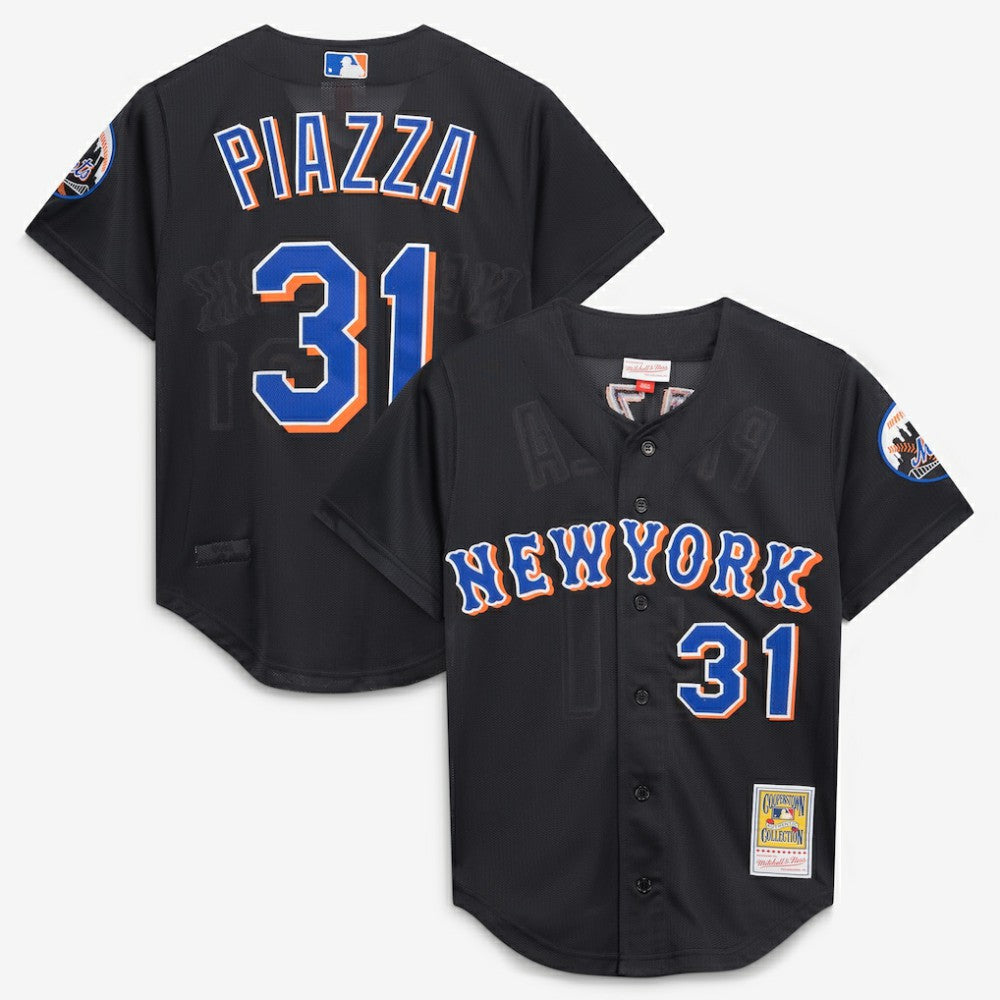 MLB Mike Piazza New York Mets Mitchell & Ness Cooperstown Collection 2000 Batting Practice Jersey - Black