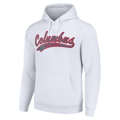 NHL Columbus Blue Jackets Starter Tailsweep Fleece Tri-Blend Pullover Hoodie - White