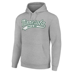 NHL Minnesota Wild Starter Tailsweep Fleece Tri-Blend Pullover Hoodie - Heather Gray
