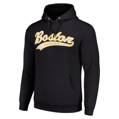 NHL Boston Bruins Starter Tailsweep Fleece Tri-Blend Pullover Hoodie - Black