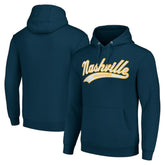 NHL Nashville Predators Starter Tailsweep Fleece Tri-Blend Pullover Hoodie - Navy