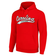 NHL Carolina Hurricanes Starter Tailsweep Fleece Tri-Blend Pullover Hoodie - Red