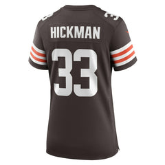 NFL Ronnie Hickman Cleveland Browns Women's Team Game Jersey - Brown