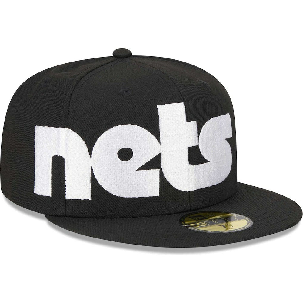 Brooklyn Nets Checkerboard UV 59FIFTY Fitted Hat Black