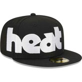 Miami Heat Checkerboard UV 59FIFTY Fitted Hat Black