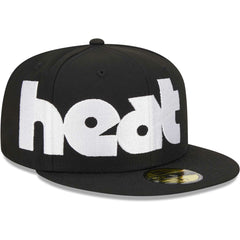 Miami Heat Checkerboard UV 59FIFTY Fitted Hat Black