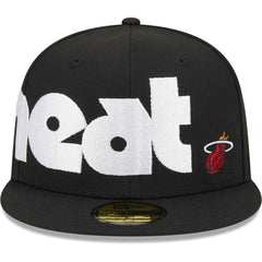 Miami Heat Checkerboard UV 59FIFTY Fitted Hat Black