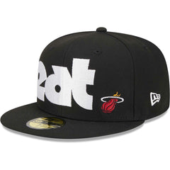 Miami Heat Checkerboard UV 59FIFTY Fitted Hat Black