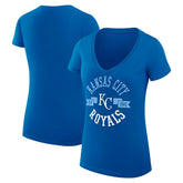 Kansas City Royals G-III 4Her by Carl Banks Women's Super-Slim Fit Lightweight City Graphic V-Neck T-Shirt - Royal T-shirts