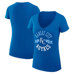 Kansas City Royals G-III 4Her by Carl Banks Women's Super-Slim Fit Lightweight City Graphic V-Neck T-Shirt - Royal T-shirts