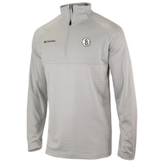 Brooklyn Nets Omni-Wick Rockin' It Quarter-Zip Pullover Top Heather Gray