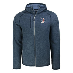 Boston Red Sox Cutter & Buck Stars & Stripes Mainsail Sweater-Knit Full-Zip Hoodie - Heather Navy Hoodies