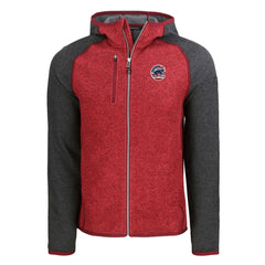 Chicago Cubs Cutter & Buck Stars & Stripes Mainsail Sweater-Knit Full-Zip Hoodie - Heather Red/Heather Charcoal Hoodies