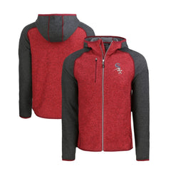 Chicago White Sox Cutter & Buck Stars & Stripes Mainsail Sweater-Knit Full-Zip Hoodie - Heather Red/Heather Charcoal Hoodies