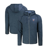 New York Mets Cutter & Buck Stars & Stripes Mainsail Sweater-Knit Full-Zip Hoodie - Heather Navy Hoodies