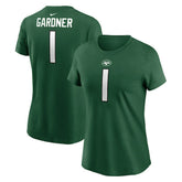 Sauce Gardner New York Jets Women's Player Name & Number T-Shirt Green