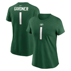 Sauce Gardner New York Jets Women's Player Name & Number T-Shirt Green