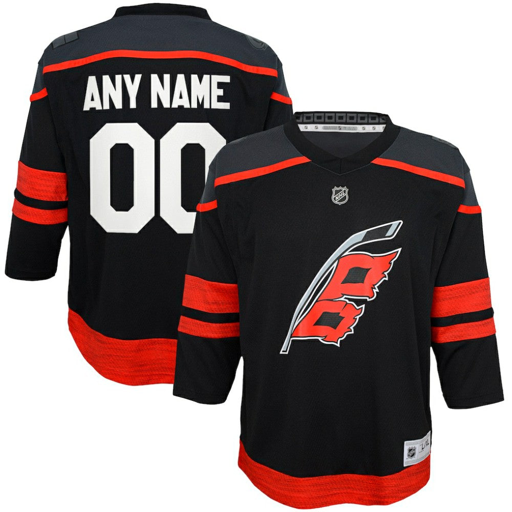 NHL Carolina Hurricanes Youth Home Replica Custom Jersey - Black