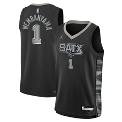 NBA Victor Wembanyama San Antonio Spurs Jordan Brand Youth Swingman Jersey - Statement Edition - Black sale