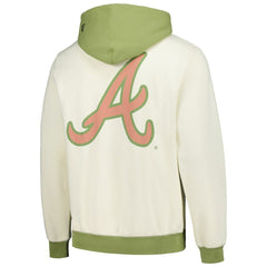 Atlanta Braves New Era Color Pop Pullover Hoodie - Cream/Green Hoodies
