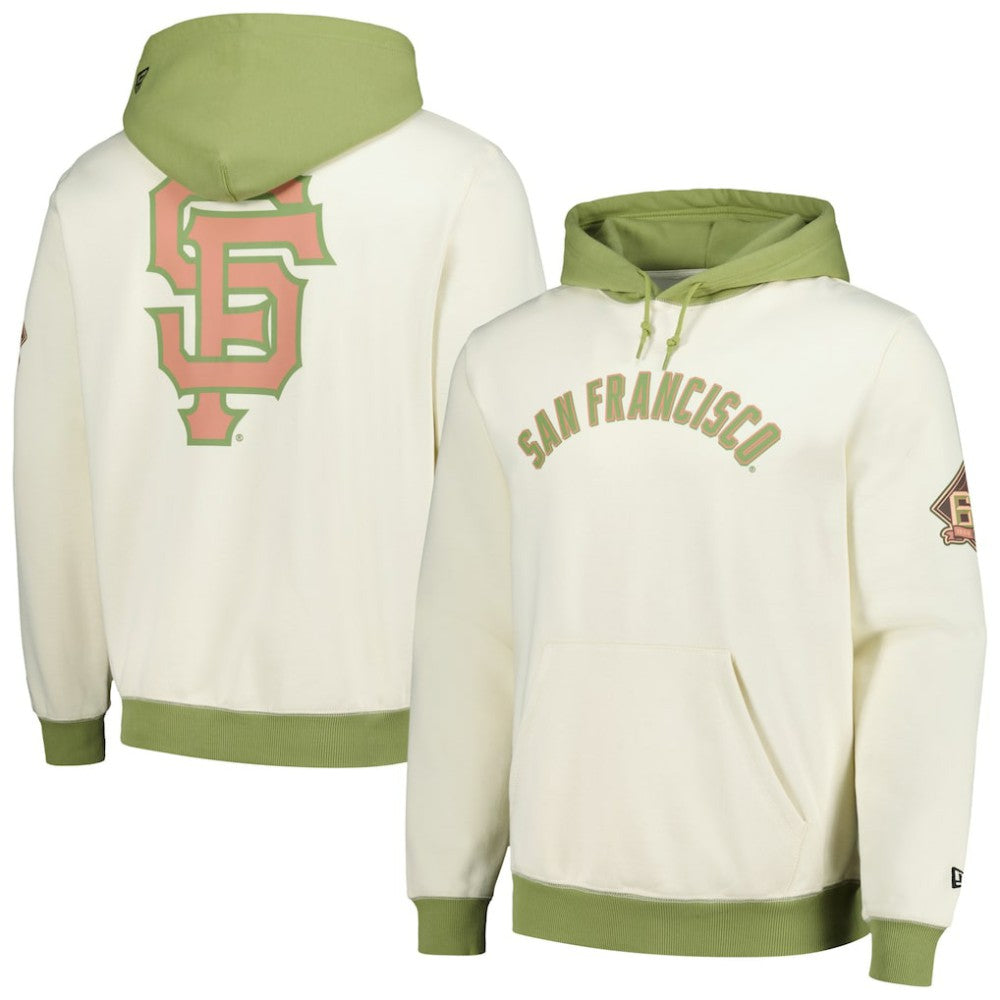 San Francisco Giants New Era Color Pop Pullover Hoodie - Cream/Green Hoodies