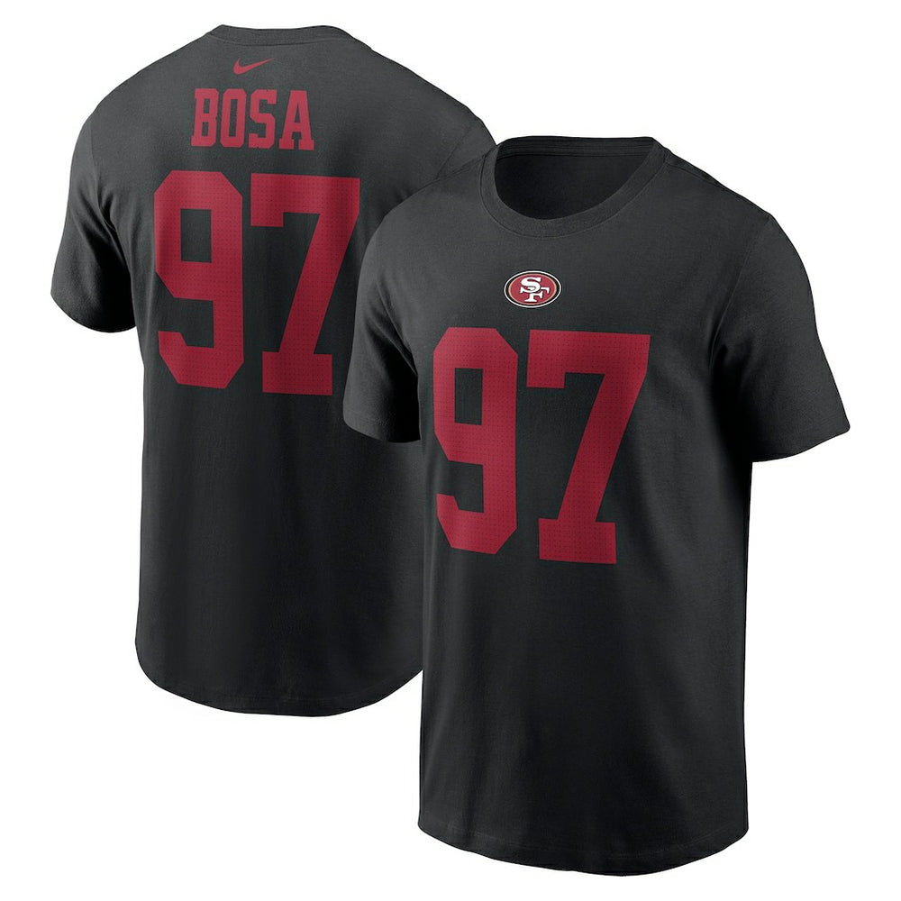 Nick Bosa San Francisco 49ers Player Name & Number T-Shirt Black