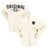 NHL Toronto Maple Leafs Fanatics Women's Original Six Lace-Up Spirit Jersey Long Sleeve T-Shirt - Cream