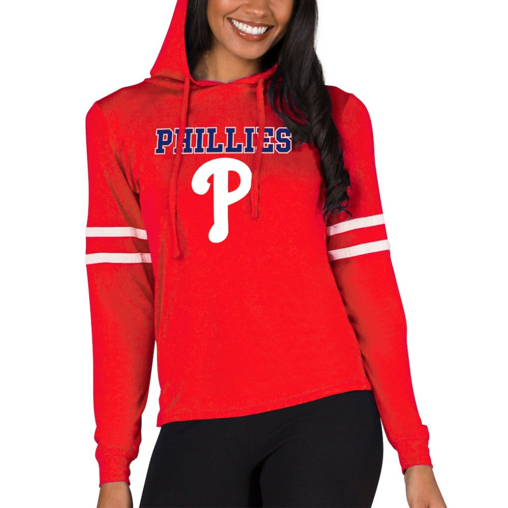 Philadelphia Phillies Concepts Sport Women's Marathon Lightweight Lounge Pullover Hoodie - Red Hoodies