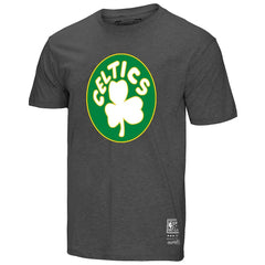 Boston Celtics Unisex Hardwood Classics MVP Throwback Logo T-Shirt Heather Gray