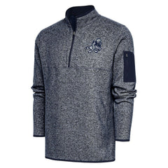 Dallas Cowboys Adult Throwback Logo Fortune Quarter-Zip Pullover Jacket Heather Navy