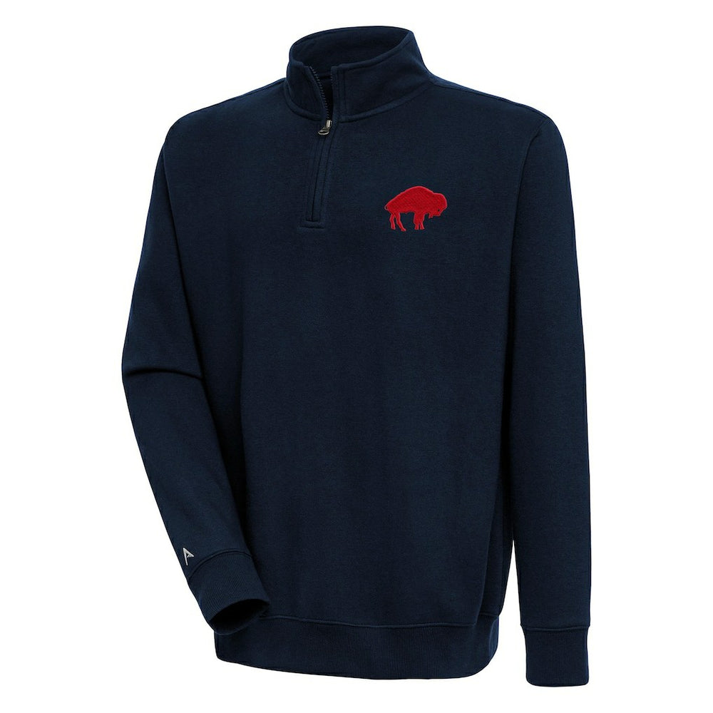 Buffalo Bills Adult Throwback Logo Victory Quarter-Zip Pullover Top Navy