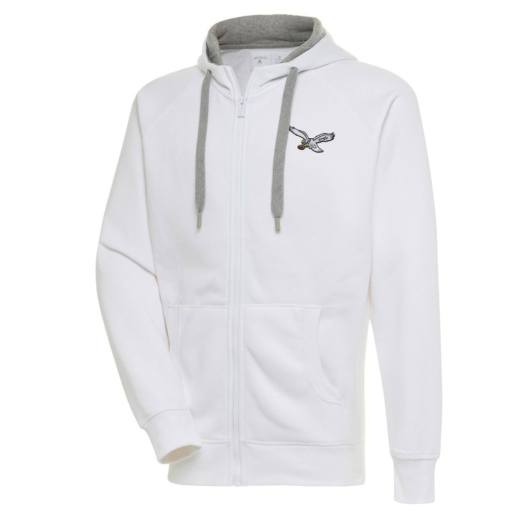 Philadelphia Eagles Adult Throwback Logo Victory Full-Zip Hoodie White